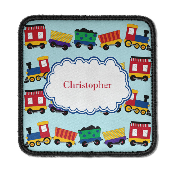 Custom Trains Iron On Square Patch w/ Name or Text