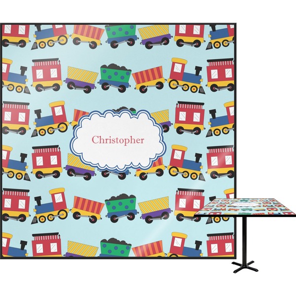 Custom Trains Square Table Top - 24" (Personalized)