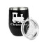 Trains Stainless Wine Tumblers - Black - Double Sided - Alt View