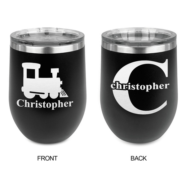Trains Stainless Wine Tumblers - Black - Double Sided - Approval