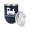 Trains Stainless Wine Tumblers - Navy - Single Sided - Alt View