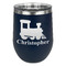 Trains Stainless Wine Tumblers - Navy - Single Sided - Front