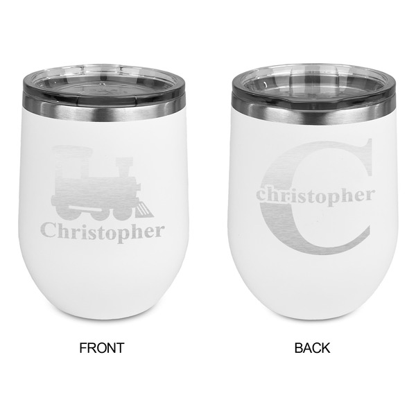Trains Stainless Wine Tumblers - White - Double Sided - Approval