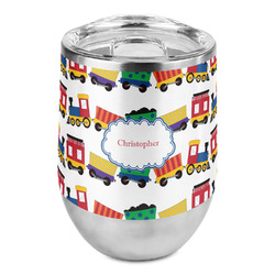 Trains Stemless Wine Tumbler - Full Print (Personalized)