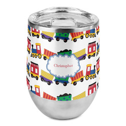 Trains Stemless Wine Tumbler - Full Print (Personalized)