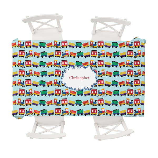 Custom Trains Tablecloth - 58"x102" (Personalized)