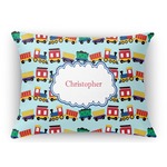 Trains Rectangular Throw Pillow Case (Personalized)