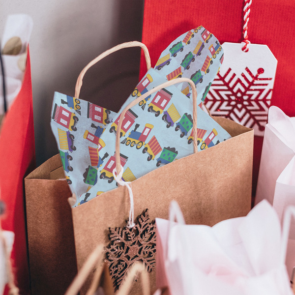 Trains Tissue Paper - In Gift Bag