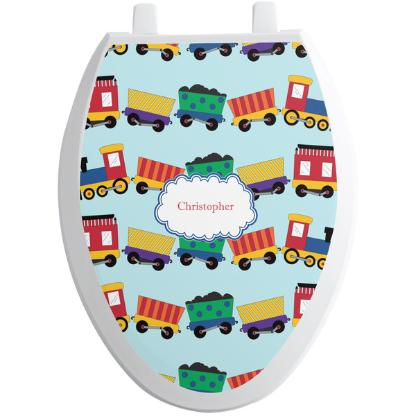 Custom Trains Toilet Seat Decal - Elongated (Personalized)