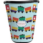 Trains Waste Basket - Single Sided (Black) (Personalized)