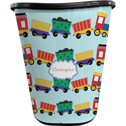 Trains Waste Basket - Single Sided (Black) (Personalized)