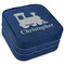 Trains Travel Jewelry Boxes - Leather - Navy Blue - Angled View
