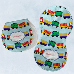 Trains Burp Pads - Velour - Set of 2 w/ Name or Text
