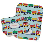 Trains Burp Cloths - Fleece - Set of 2 w/ Name or Text