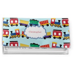 Trains Vinyl Checkbook Cover (Personalized)
