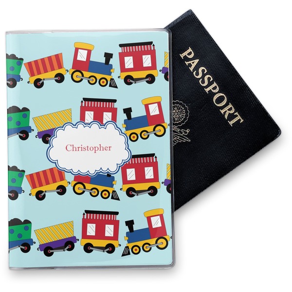 Custom Trains Vinyl Passport Holder (Personalized)