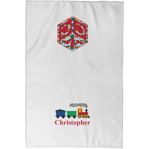 Trains Waffle Towel - Partial Print - Approval Image