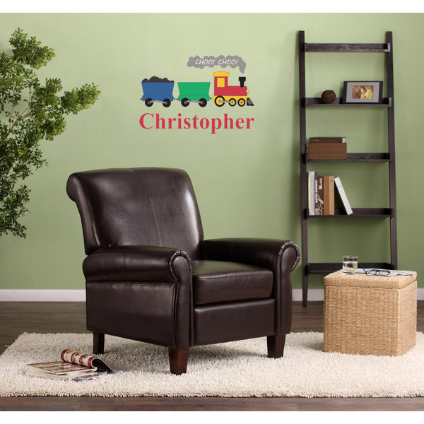 Trains Wall Graphic on Living Room Wall