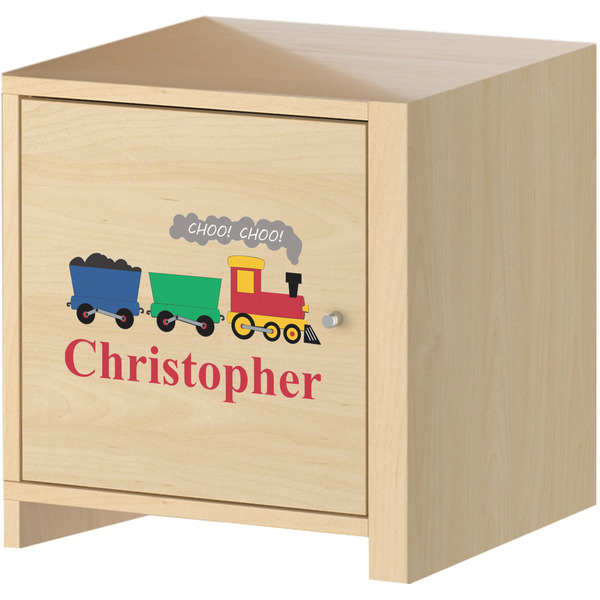 Trains Wall Graphic on Wooden Cabinet