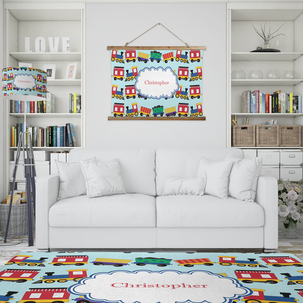 Trains Wall Hanging Tapestry - IN CONTEXT