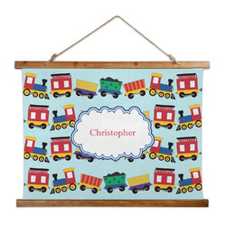 Trains Wall Hanging Tapestry - Wide (Personalized)