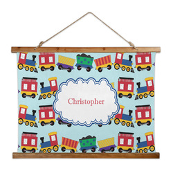 Trains Wall Hanging Tapestry - Wide (Personalized)