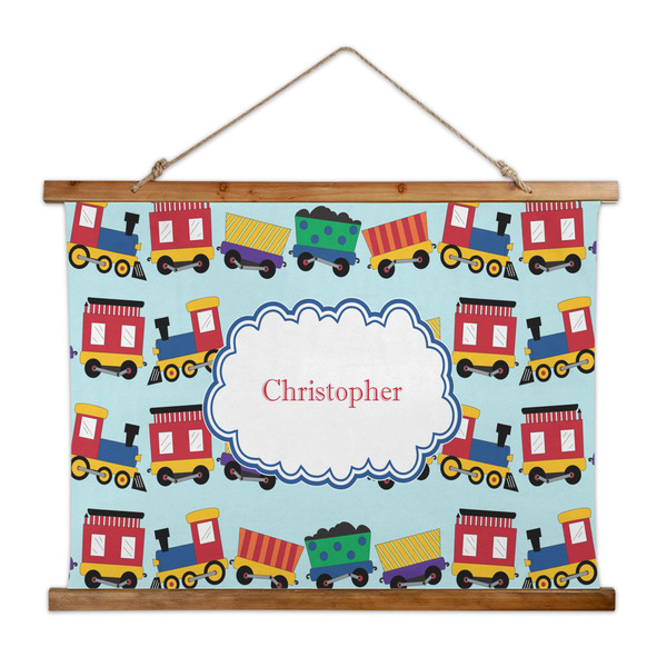 Custom Trains Wall Hanging Tapestry - Wide (Personalized)