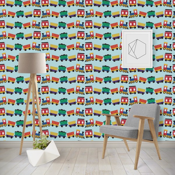 Custom Trains Wallpaper & Surface Covering (Peel & Stick - Repositionable)