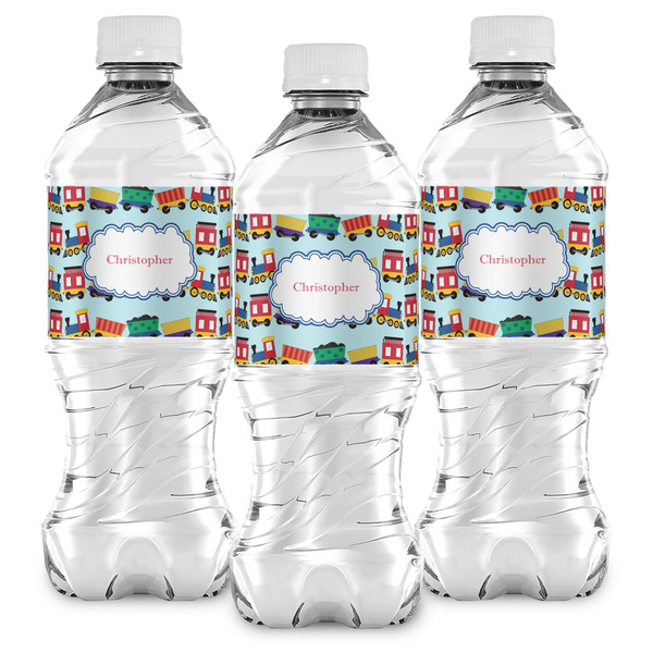 Trains Water Bottle Labels - Front View