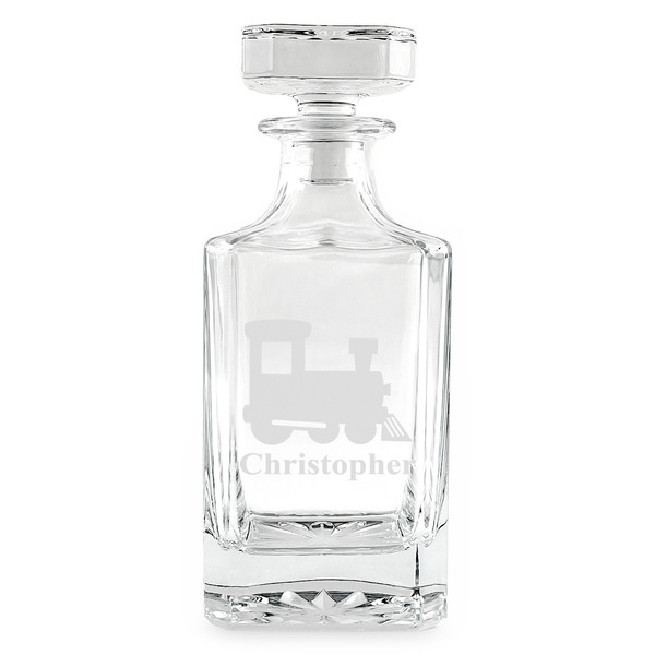 Custom Trains Whiskey Decanter - 26 oz Square (Personalized)