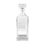 Trains Whiskey Decanter - 30 oz Square (Personalized)