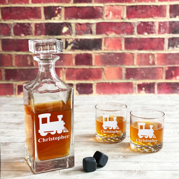 Trains Whiskey Decanters - 30oz Square - LIFESTYLE