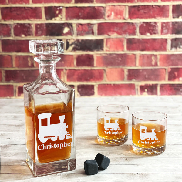 Trains Whiskey Glass - In Context