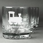 Trains Whiskey Glasses (Set of 4) (Personalized)