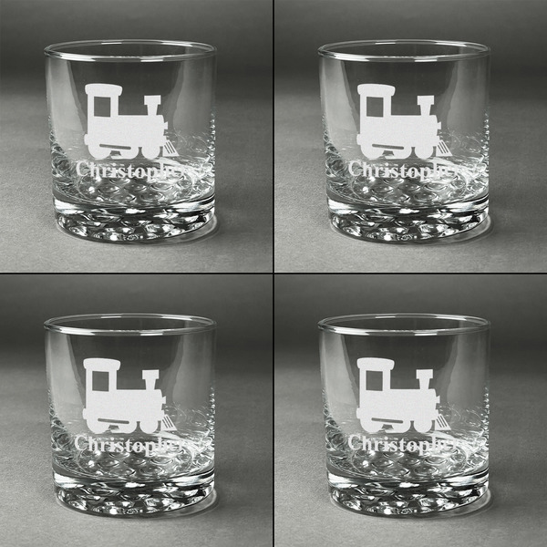 Trains Whiskey Glasses - Set of 4 all Engraved