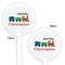 Trains White Plastic 5.5" Stir Stick - Double Sided - Round - Front & Back