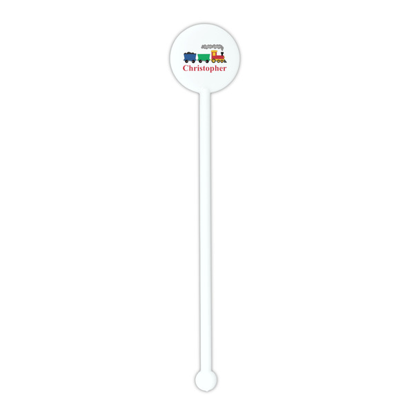 Trains White Plastic 5.5" Stir Stick - Round - Single Stick
