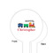 Trains White Plastic 6" Food Pick - Round - Single Sided - Front & Back