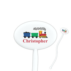 Trains Oval Plastic Stir Sticks (Personalized)
