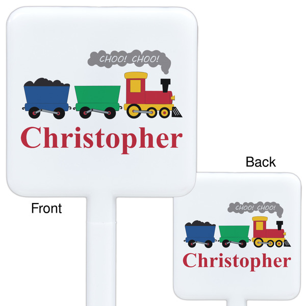 Trains White Plastic Stir Stick - Double Sided - Approval
