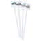 Trains White Plastic Stir Stick - Double Sided - Square - Front
