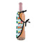 Trains Wine Bottle Apron - DETAIL WITH CLIP ON NECK