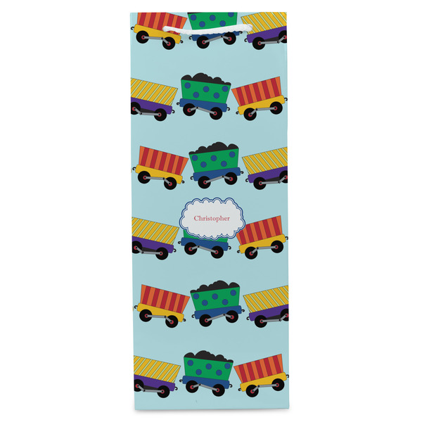 Trains Wine Gift Bag - Gloss - Front