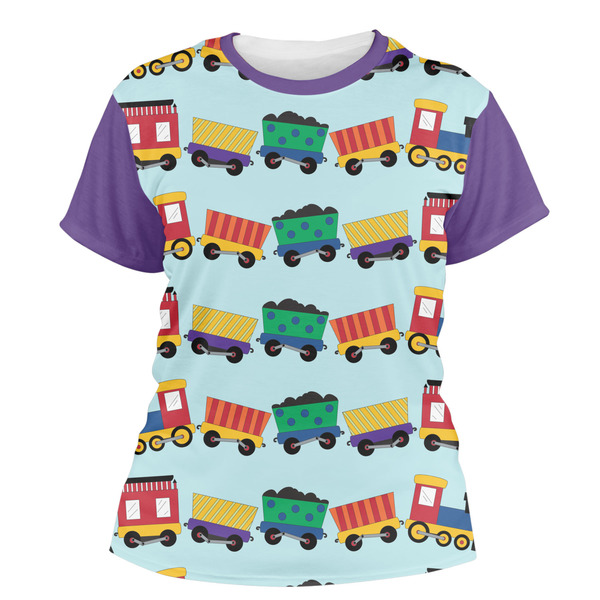 Custom Trains Women's Crew T-Shirt - Small