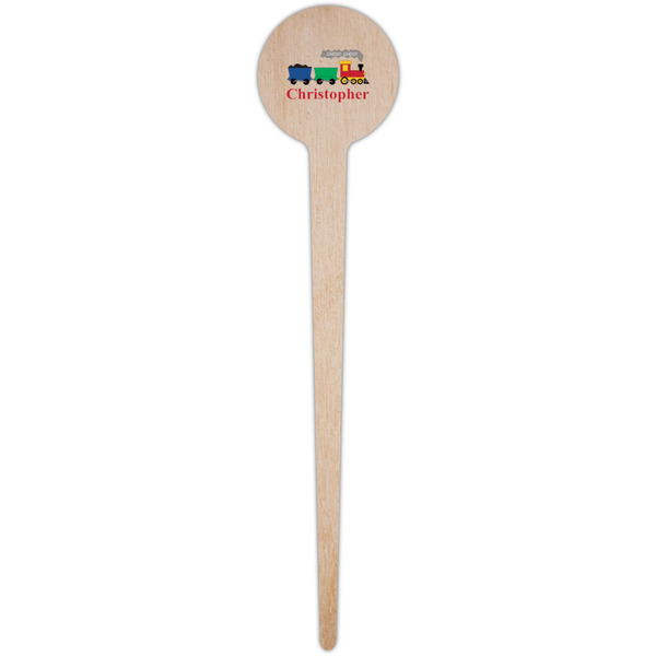 Trains Wooden 4" Food Pick - Round - Single Pick