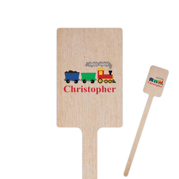 Custom Trains 6.25" Rectangle Wooden Stir Sticks - Double Sided (Personalized)