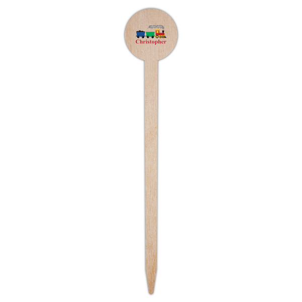 Trains Wooden 6" Food Pick - Round - Single Pick