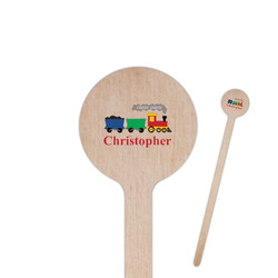 Trains 6" Round Wooden Stir Sticks - Double Sided (Personalized)