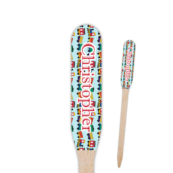 Custom Trains Paddle Wooden Food Picks - Single Sided (Personalized)