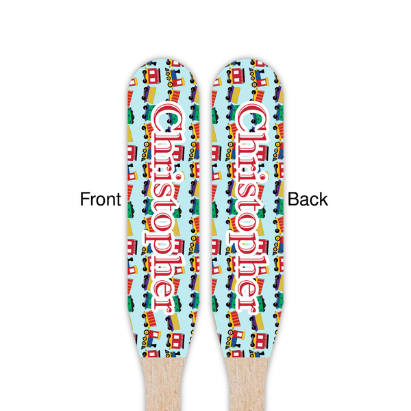 Trains Wooden Food Pick - Paddle - Double Sided - Front & Back